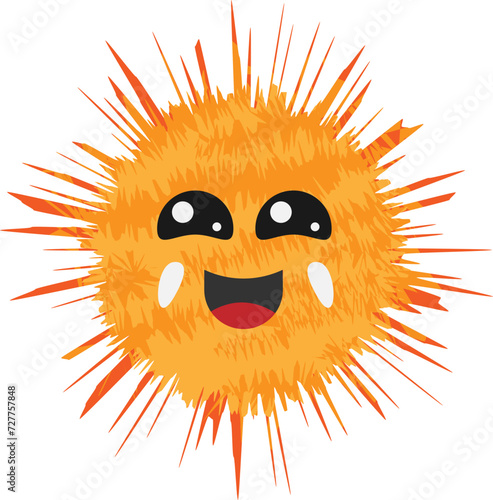 Sad Sun Character Illustration