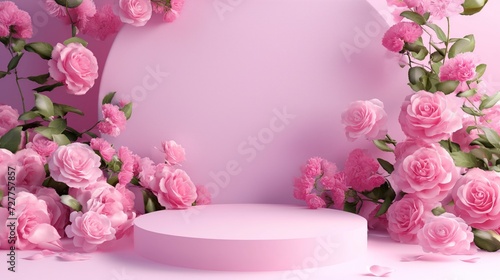 odium background flower rose product pink 3d spring table beauty stand display nature white. Garden rose floral summer background podium cosmetic valentine easter field scene gift purple day romantic