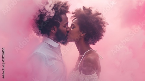 Young African American Couple in Love Generative AI