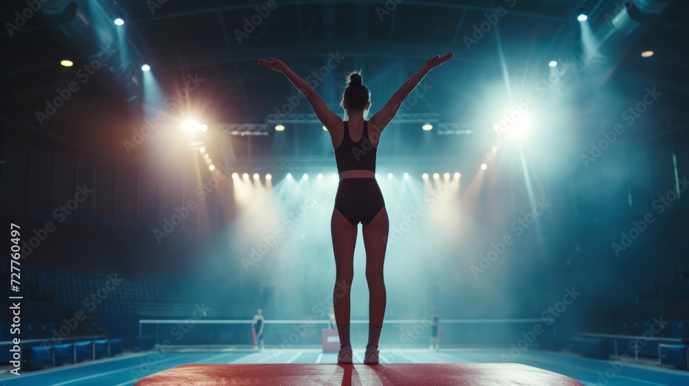 gymnast on podium Generative AI - obrazy, fototapety, plakaty 