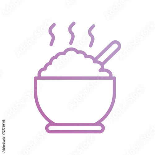 porridge icon with white background vector stock illustration