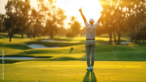 golfer celebrating victory Generative AI