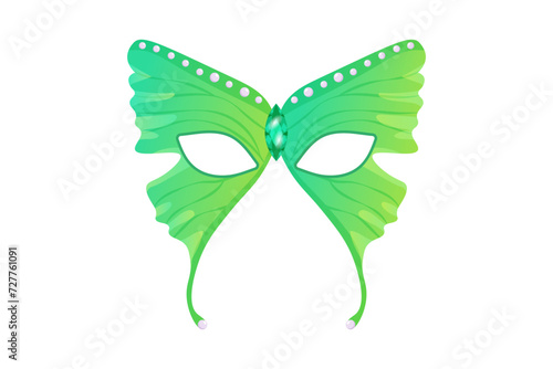 Carnival butterfly mask for carnival, masquerade, purim and mardi gras. On a white isolated background