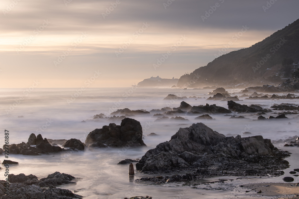 Beach with large rocks and waves
Beach with large rocks and waves