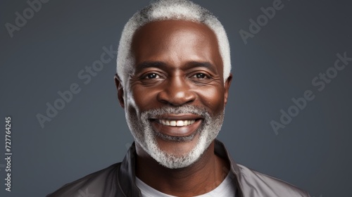 Headshot of African American man and elf with dermatology and cosmetic treatment for clear, glowing and fresh skin Generative AI