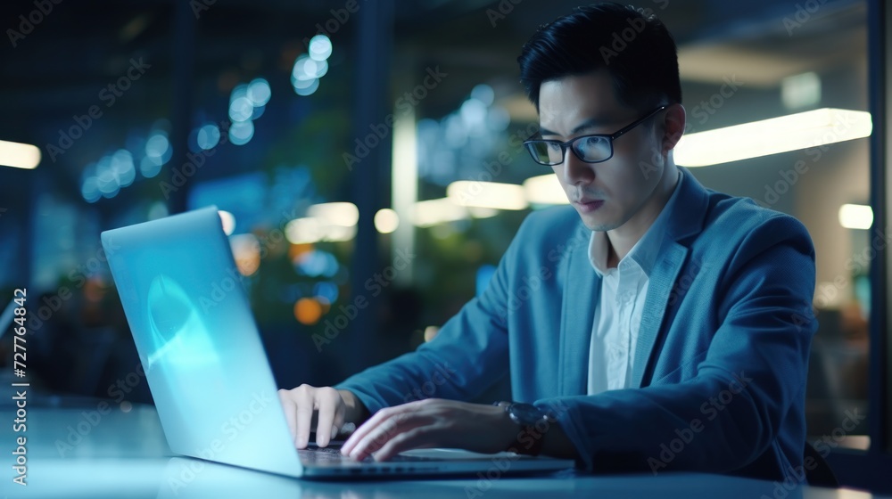 Businessman Working on Online App Development and Information Technology Generative AI Businessman Working on Online App Development and Information Technology Generative AI