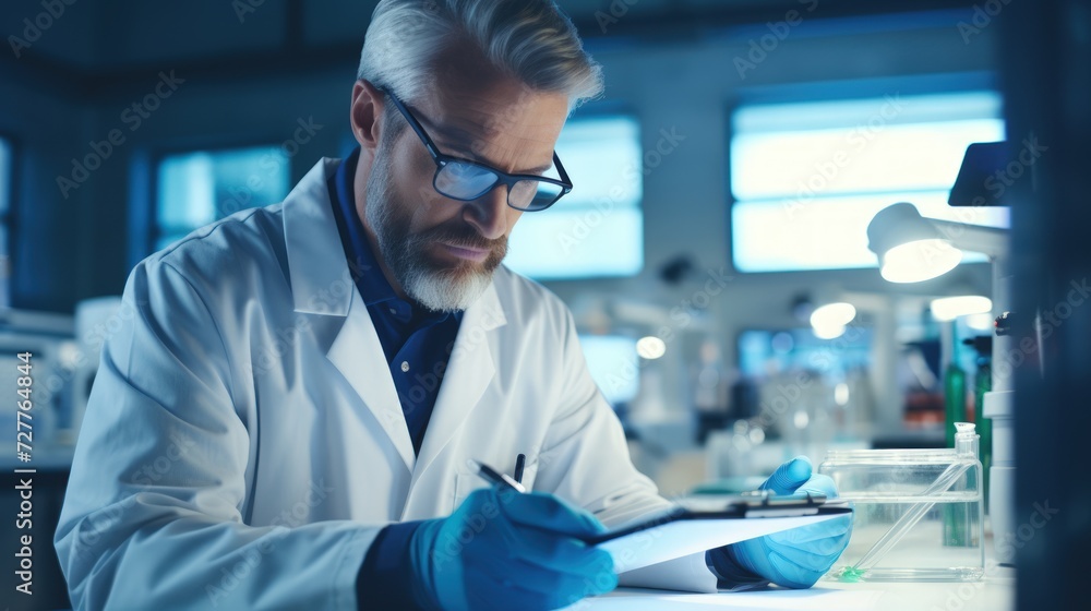 Lab Worker Reviewing Online Publication Generative AI Lab Worker Reviewing Online Publication Generative AI