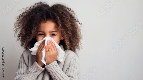 Young Woman with Cold and Runny Nose
