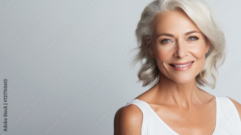 Mature Woman with Anti-Aging Products Generative AI Mature Woman with Anti-Aging Products Generative AI