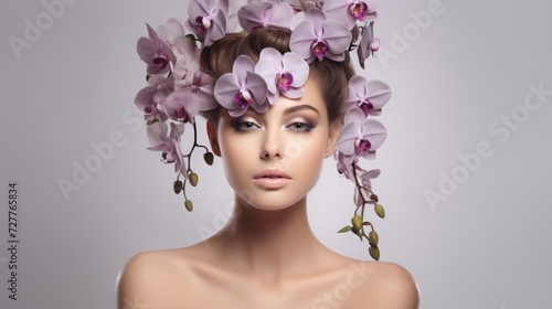 Floral Makeup Portrait Generative AI