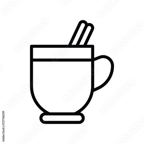  mulled wine icon with white background vector stock illustration