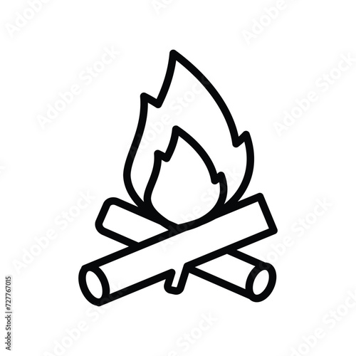 bonefire icon with white background vector stock illustration
