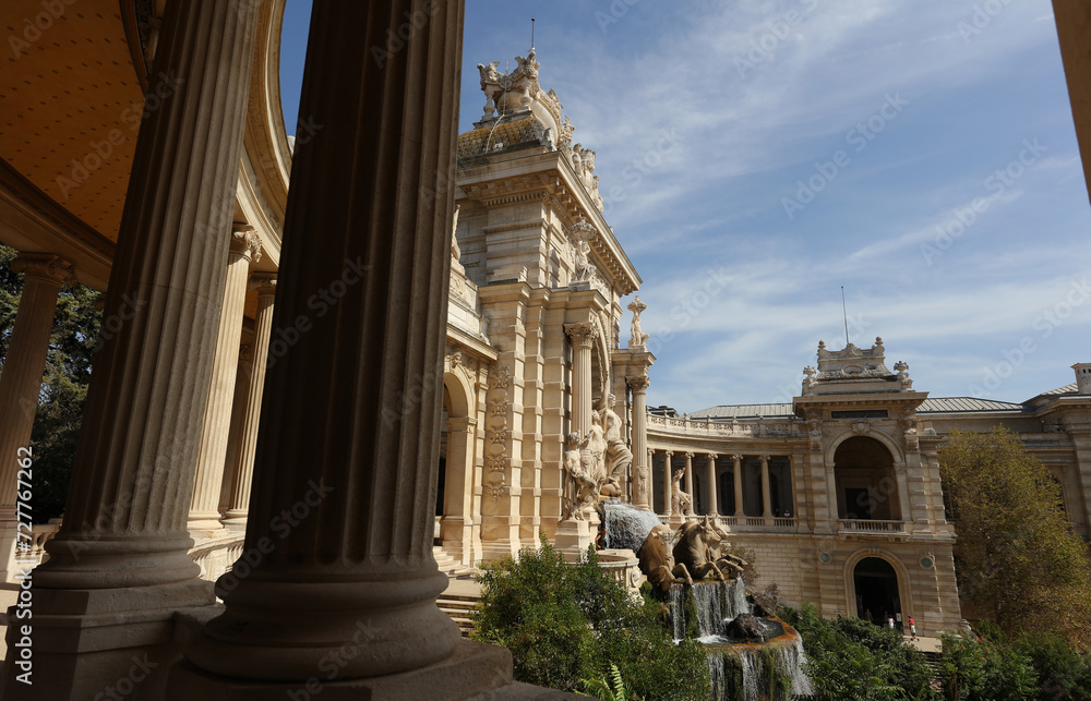 Fototapeta premium Palacio Longchamp, Marsella, Francia