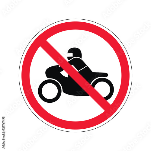 Road signs. Motorcycles are prohibited. Vector illustration.