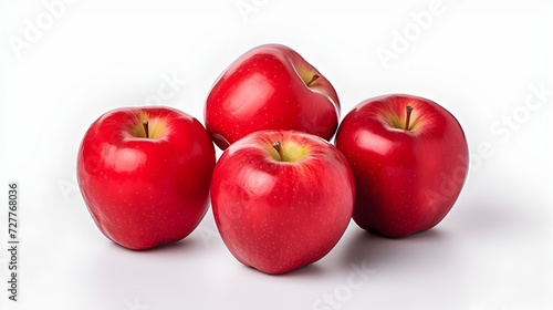 red apples on white background