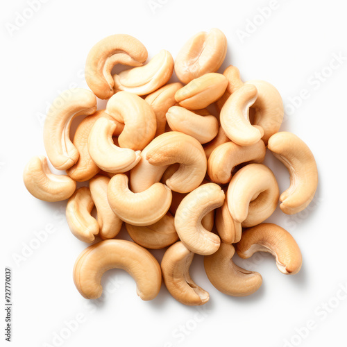cashews on white background