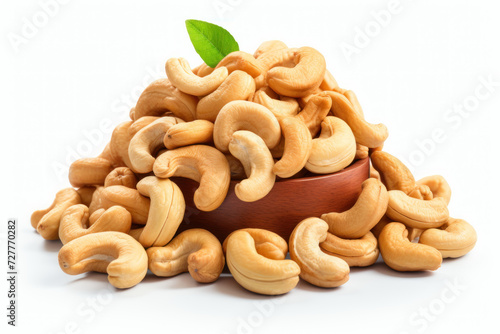 cashews on white background