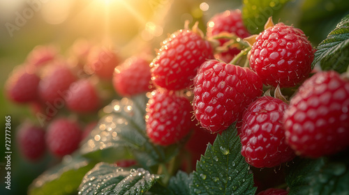 Raspberry. Fresh organic berries. Fruit background.