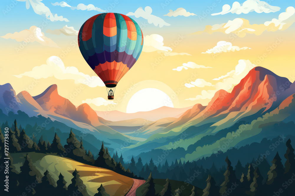 Fly High, Explore Wide: A Colorful Hot Air Balloon Adventure