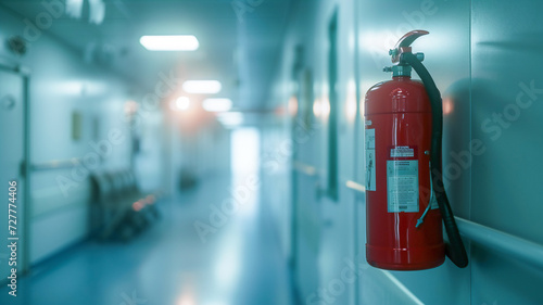 Wallpaper Mural Fire extinguisher in hospital corridor .Install fire extinguisher on the wall . Torontodigital.ca