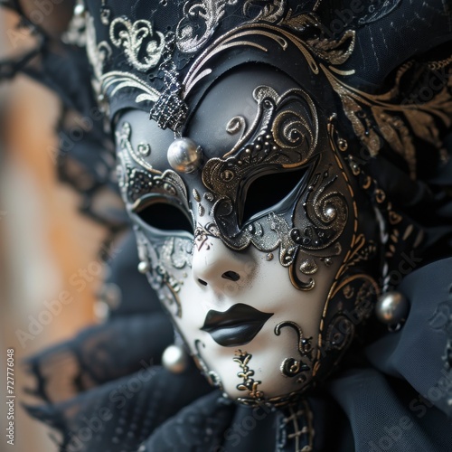 The sophistication of a black carnival mask.