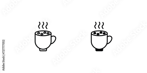  hot chocolate icon with white background vector stock illustration