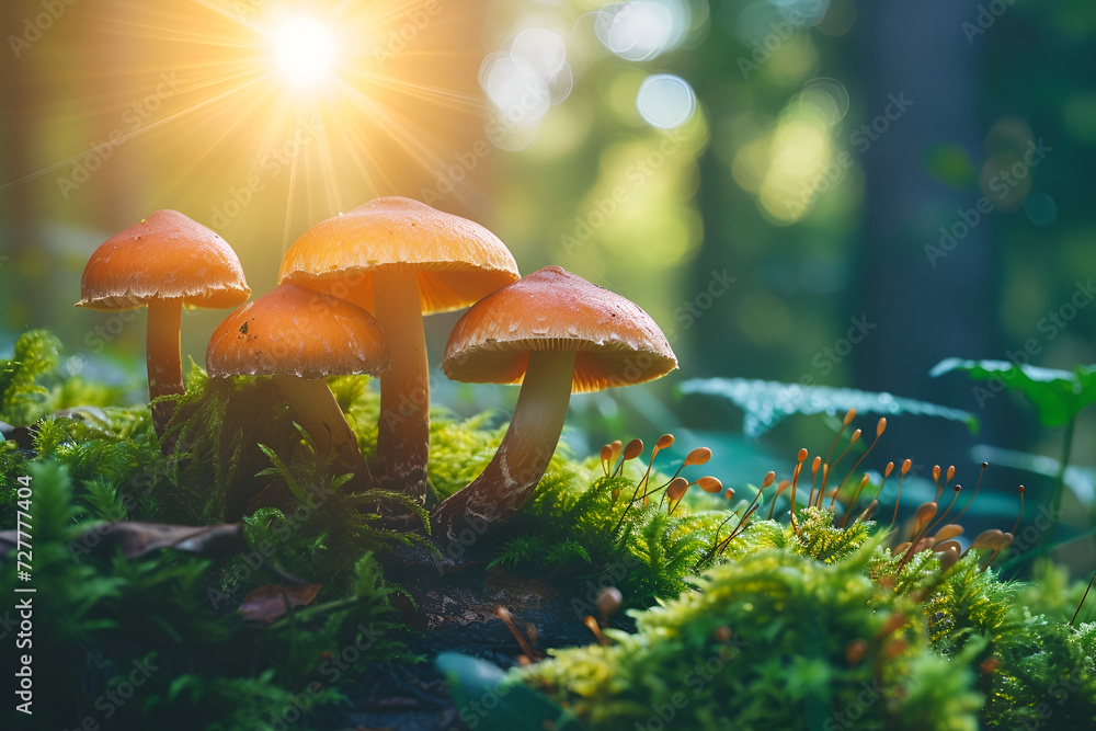 Fototapeta premium mushrooms in the forest