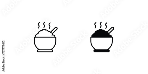 porridge icon with white background vector stock illustration