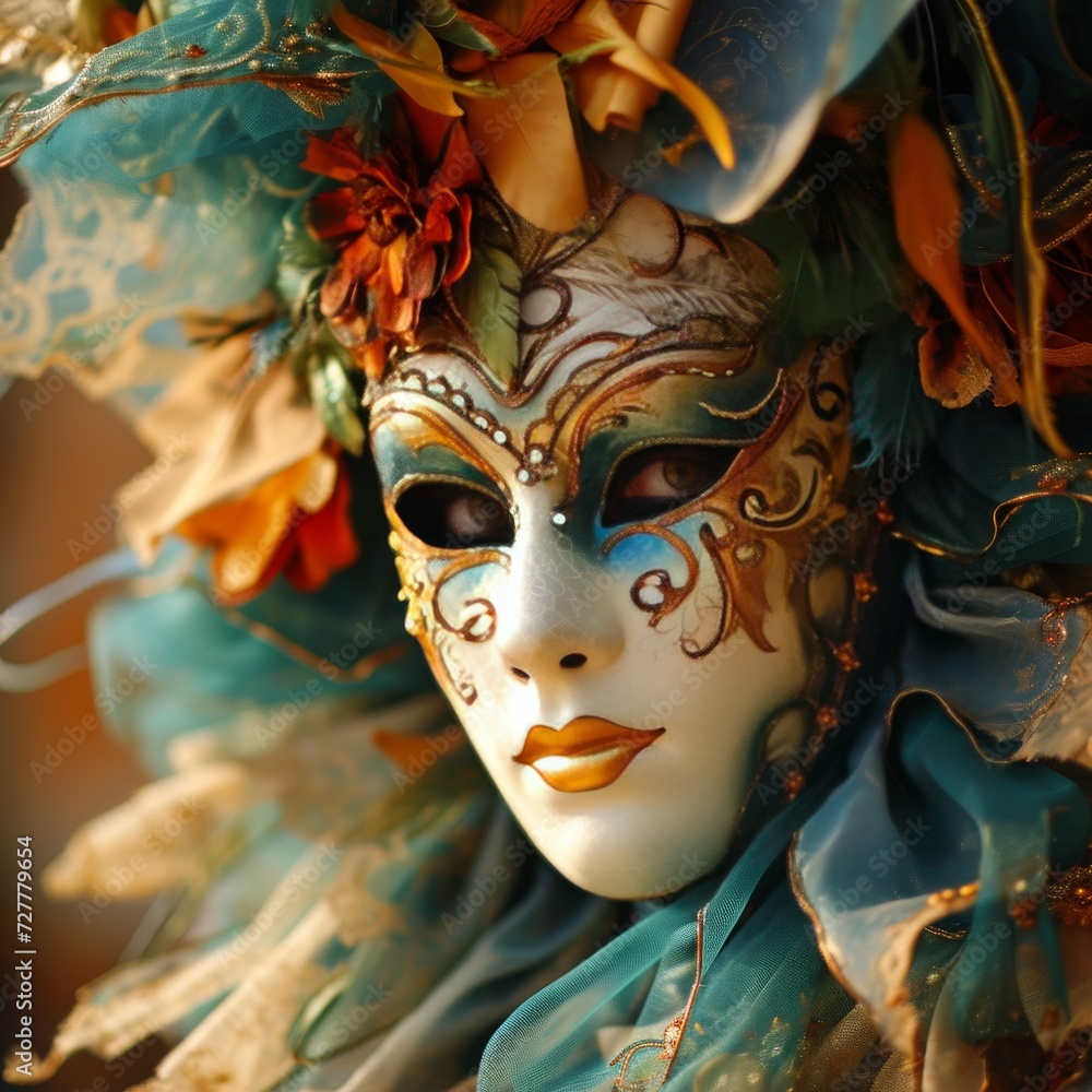 The festive spirit with a captivating carnival mask.