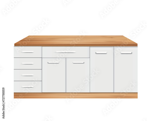 Home chest or kitchen cabinet, vector
