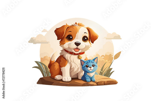 dog with cute face on transparent background   created by ai generated