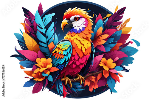 a bird with beautiful colors on a transparent background  created by ai generated