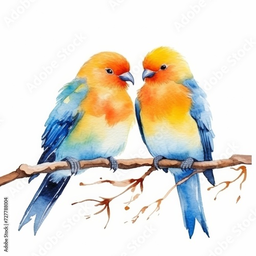 Lovebirds isolate on white background