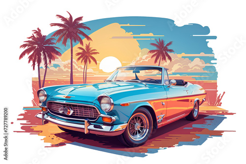 classic car on transparent background, created by ai generated © dion