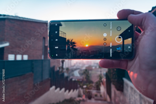 photography of the sunset from the phone