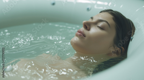Woman in a Sensory Deprivation Tank