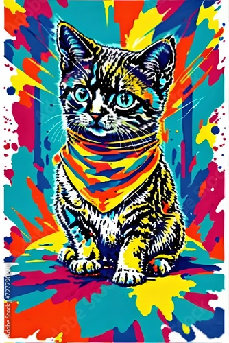 cat vector logo for t-shirt design