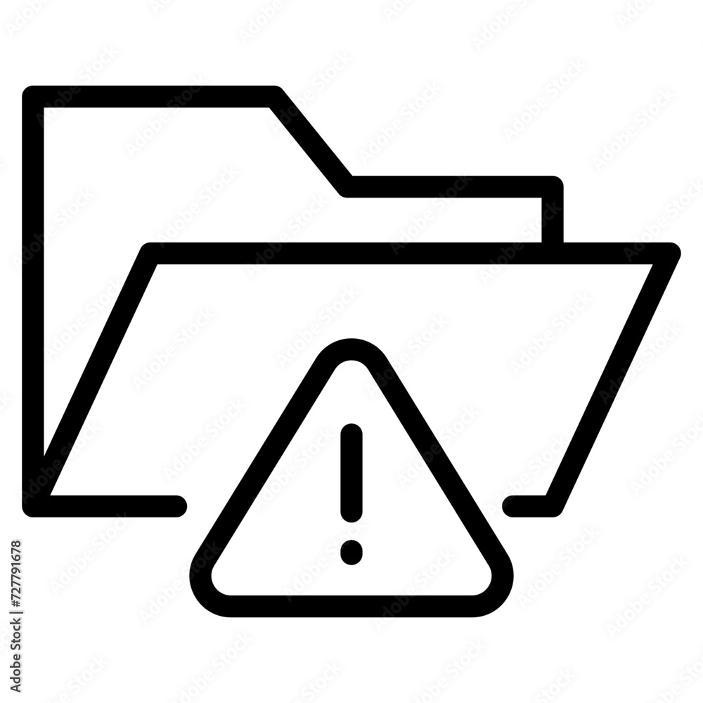 Folder error icon. Folder with exclamation mark. icon related to warning, notification. Folder error icon. Folder with exclamation mark. icon related to warning, notification.