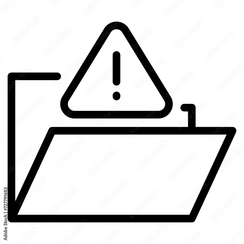 Folder error icon. Folder with exclamation mark. icon related to warning, notification. Folder error icon. Folder with exclamation mark. icon related to warning, notification.