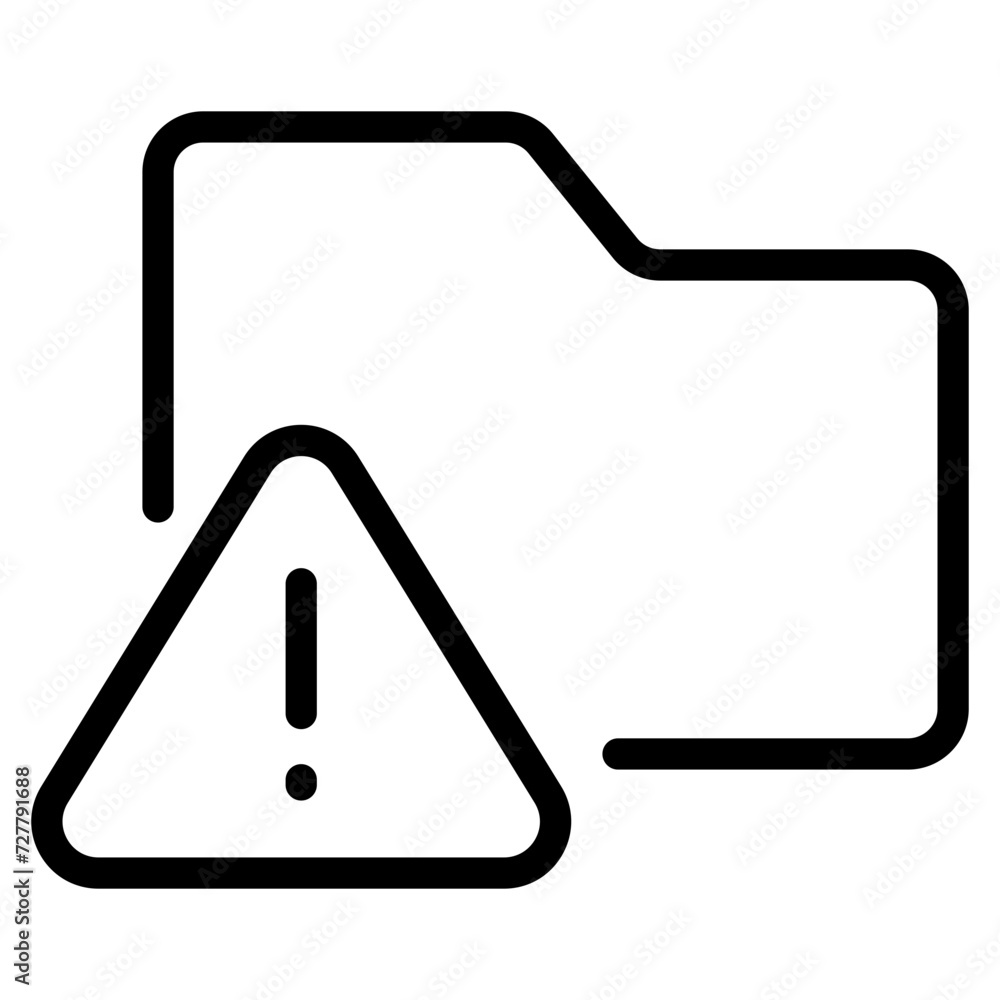 Folder error icon. Folder with exclamation mark. icon related to warning, notification. Folder error icon. Folder with exclamation mark. icon related to warning, notification.