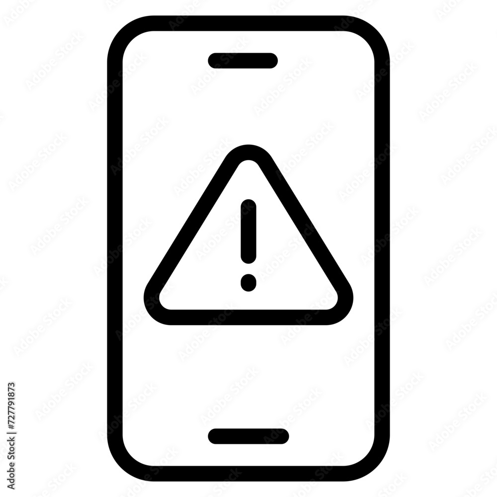 phone with exclamation mark icon, smart phone with alert notice. phone with exclamation mark icon, smart phone with alert notice.