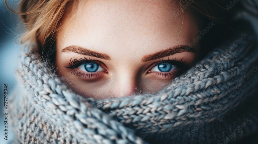 Close-up Portrait of Woman With Blue Eyes Close-up Portrait of Woman With Blue Eyes