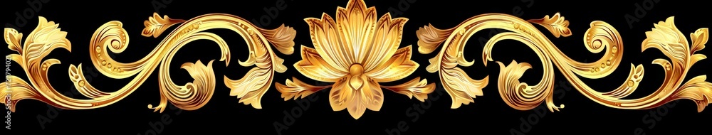 Black Background With Gold Designs