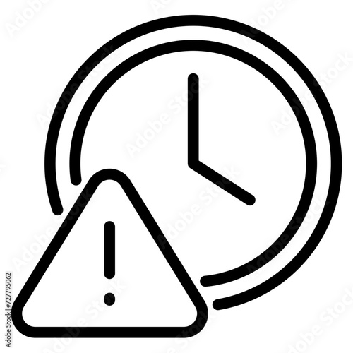 clock with exclamation icon photo