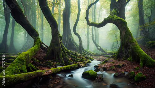 Krajobraz fantasy, baśniowy las