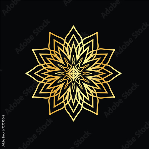 Circular pattern in the form of a mandala. Henna tatoo mandala.