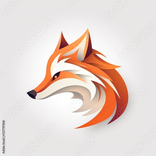flat vector logo of animal "fox" Create a whimsical flat fox logo for a tech-savvy consultancy, reflecting cleverness and adaptability