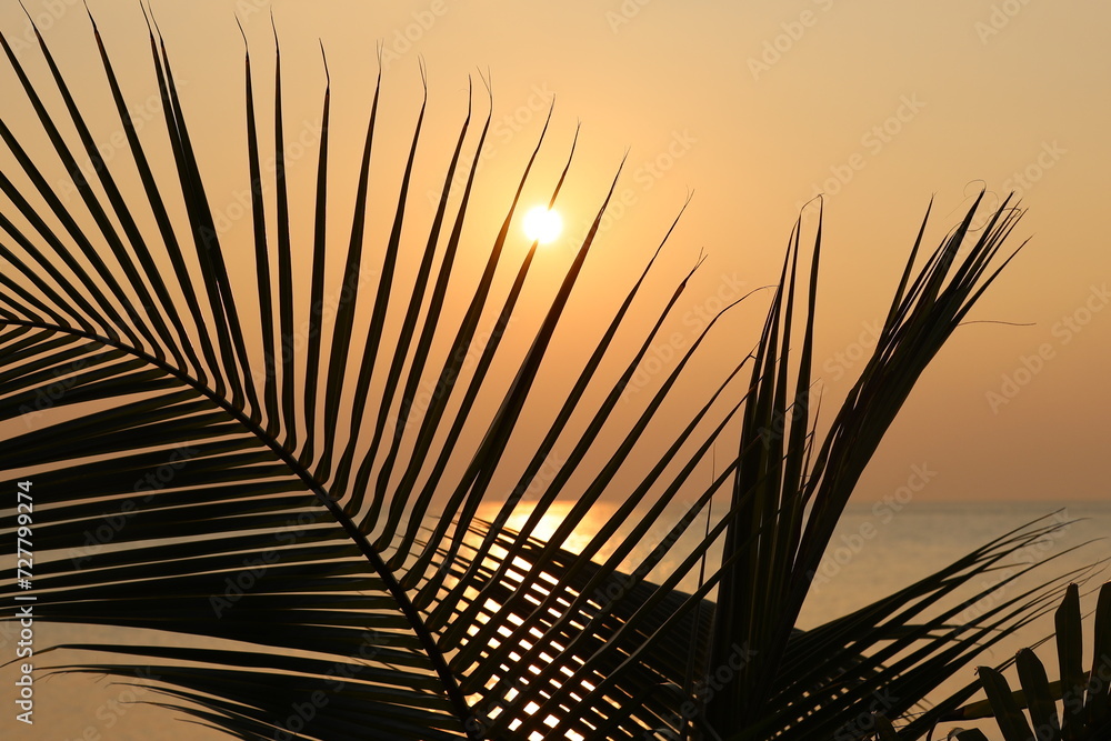 Obraz premium Sonnenuntergang auf Summer Island, Maldives