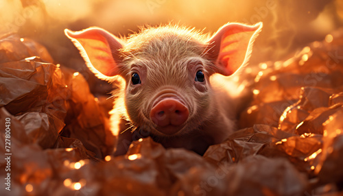 Recreation of a cute piglet just born