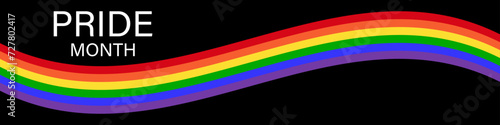 LGBT Pride Month. Pride Rainbow Background and Banner Template. Gay, Lesbian, Bisexual and Transgender Community. Vector Illustration. 